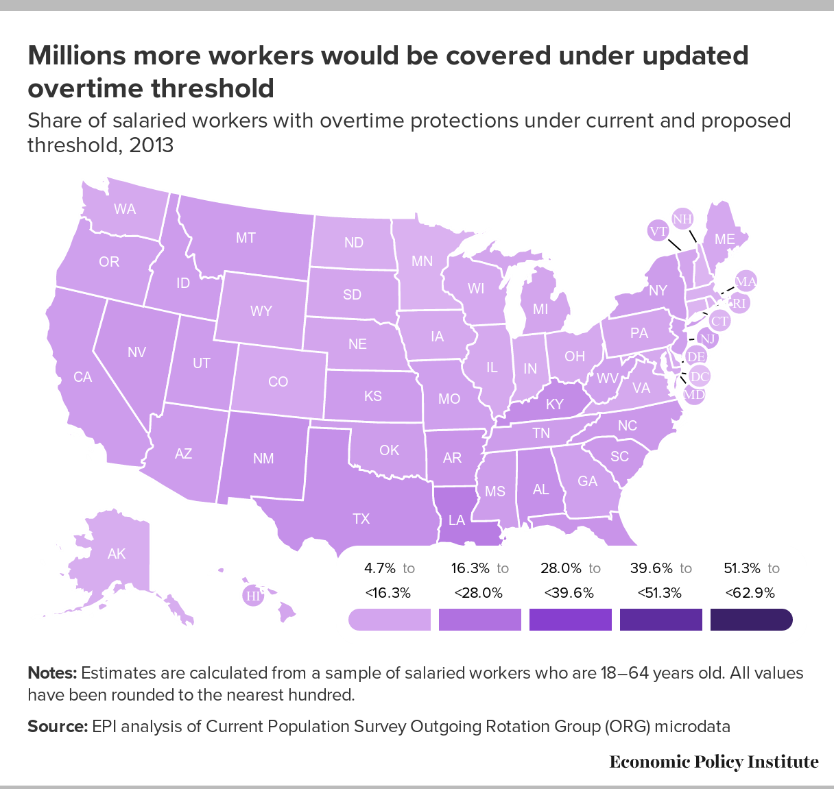How Many Workers in Your State Would Gain Overtime Protections under an