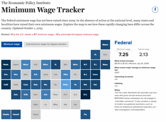 The federal minimum wage has not been raised since 2009. In the absence of action at the national level, many states and localities have raised their own minimum wages. Explore the map to see how these rapidly changing laws differ across the country