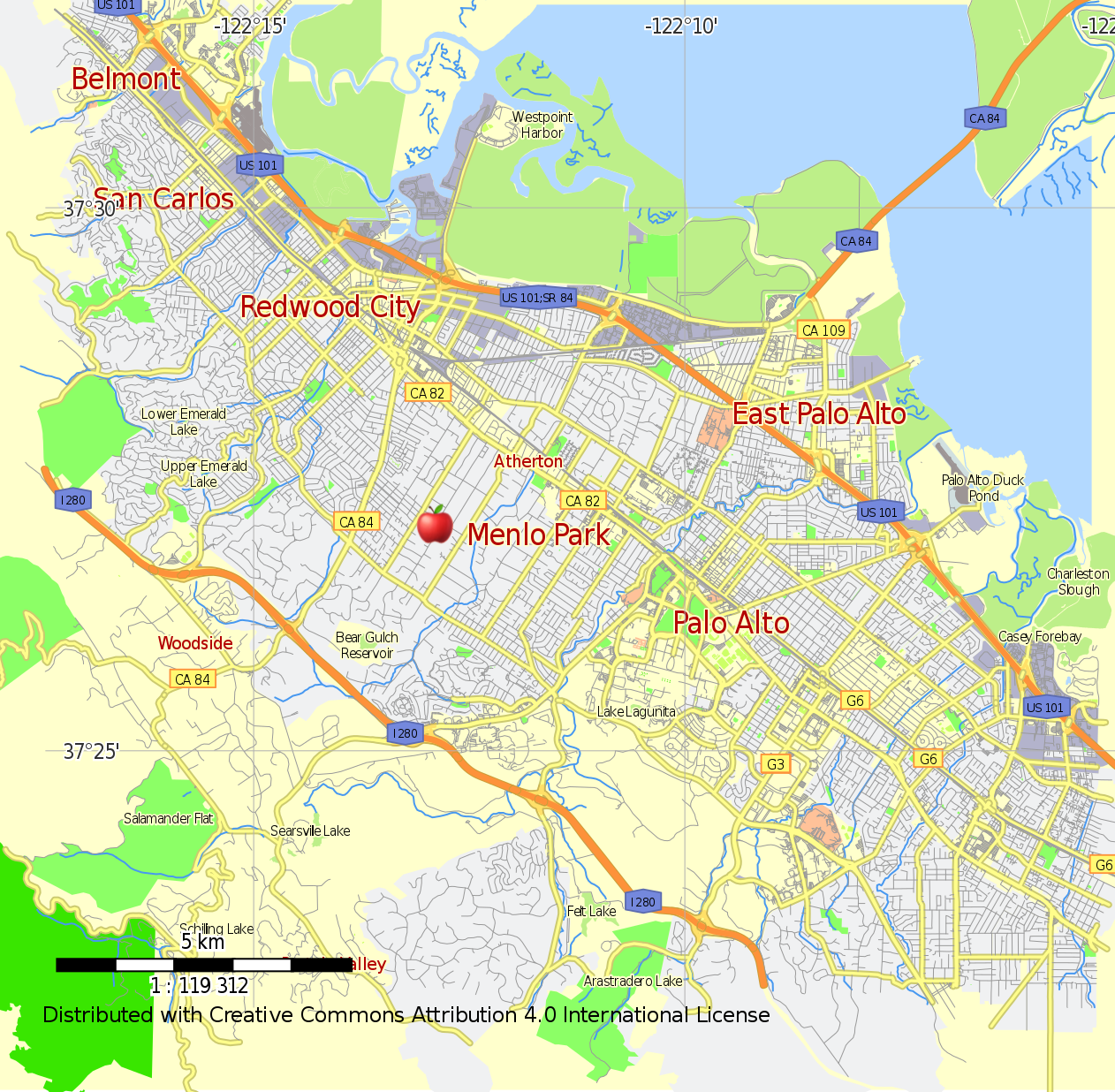 Lessons From A Successful Fight For Affordable Housing In The Heart Of   Menlo Park Street Map Plan California USA.svg 1 