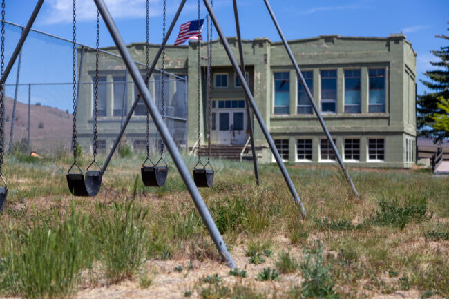 A vacant school house. On average, states with a Republican trifecta spend $141 less per pupil than states without a Republican trifecta. For districts in high-poverty neighborhoods, Republican trifecta states spend $244 less per pupil.