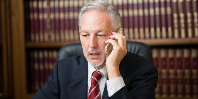 Lawyer talking on the phone