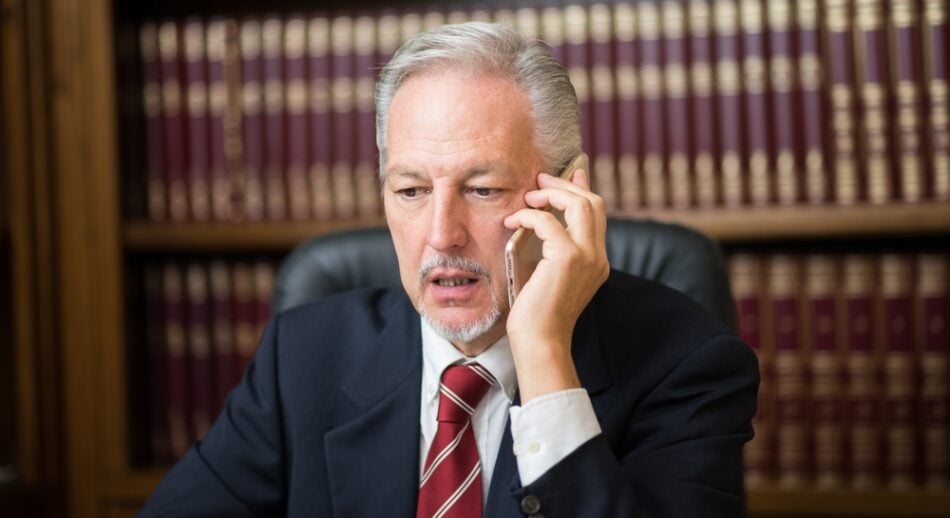Lawyer talking on the phone