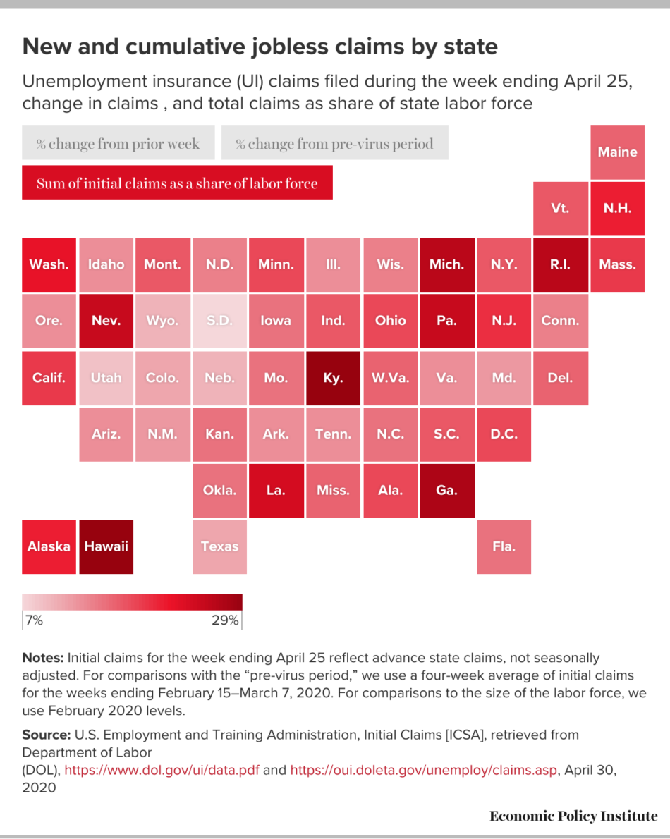 Updated state unemployment numbers: More than a quarter of the ...